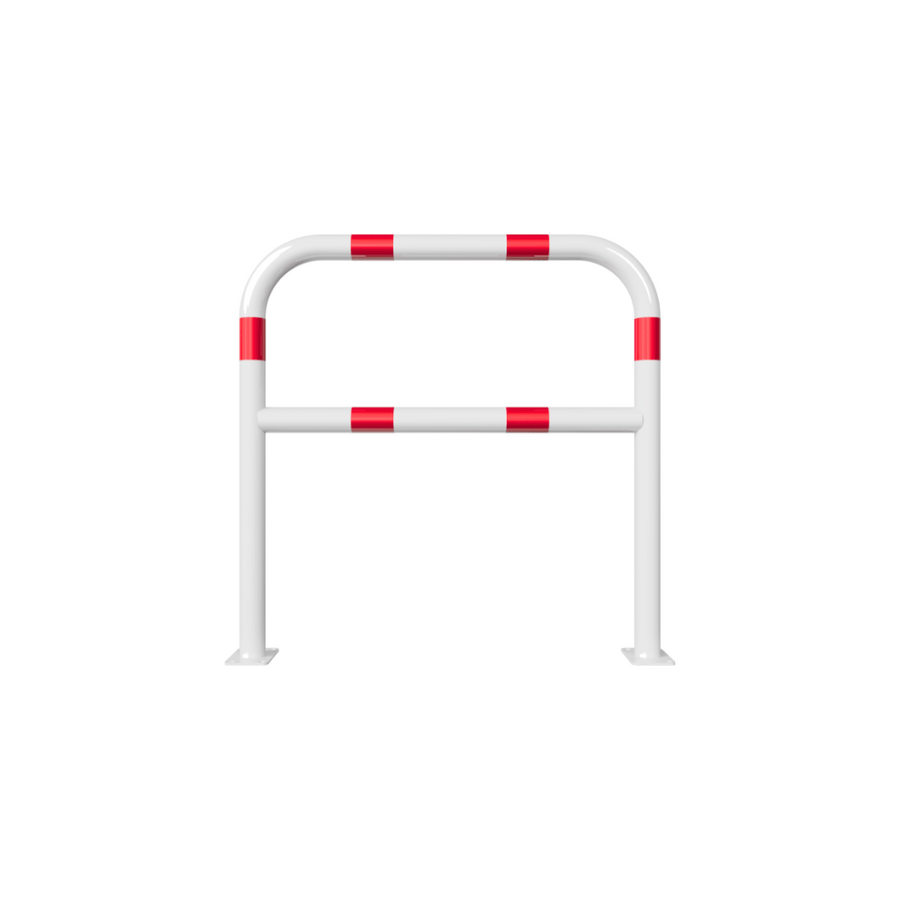 Beschermbeugel Ø60 mm | Wit-rood | Op voetplaat | Met tussenbuis