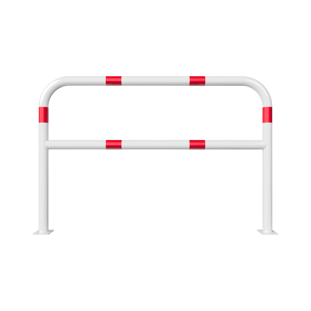 Beschermbeugel Ø60 mm | Wit-rood | Op voetplaat | Met tussenbuis