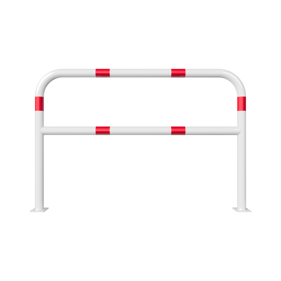 Beschermbeugel Ø60 mm | Wit-rood | Op voetplaat | Met tussenbuis