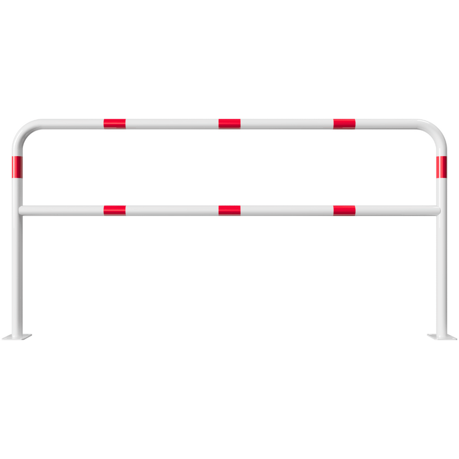 Beschermbeugel Ø48 mm | Wit-rood | Op voetplaat | Met tussenbuis