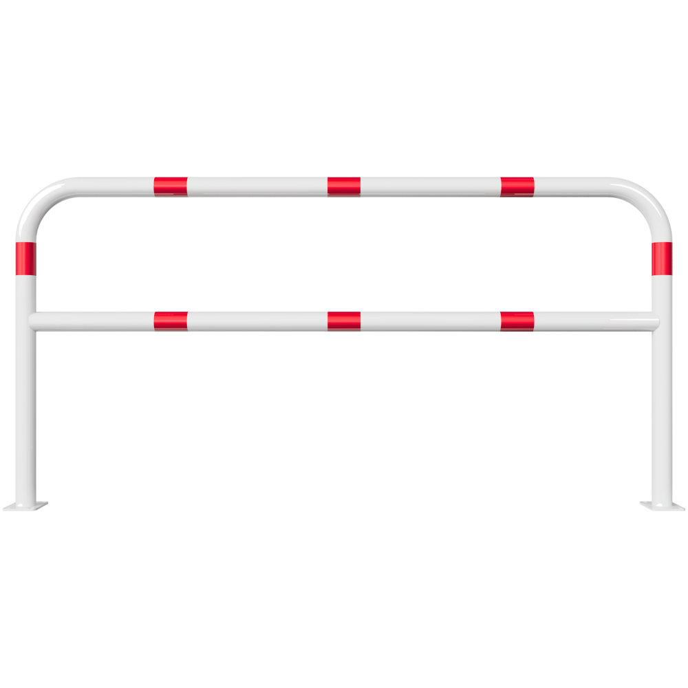 Beschermbeugel Ø60 mm | Wit-rood | Op voetplaat | Met tussenbuis