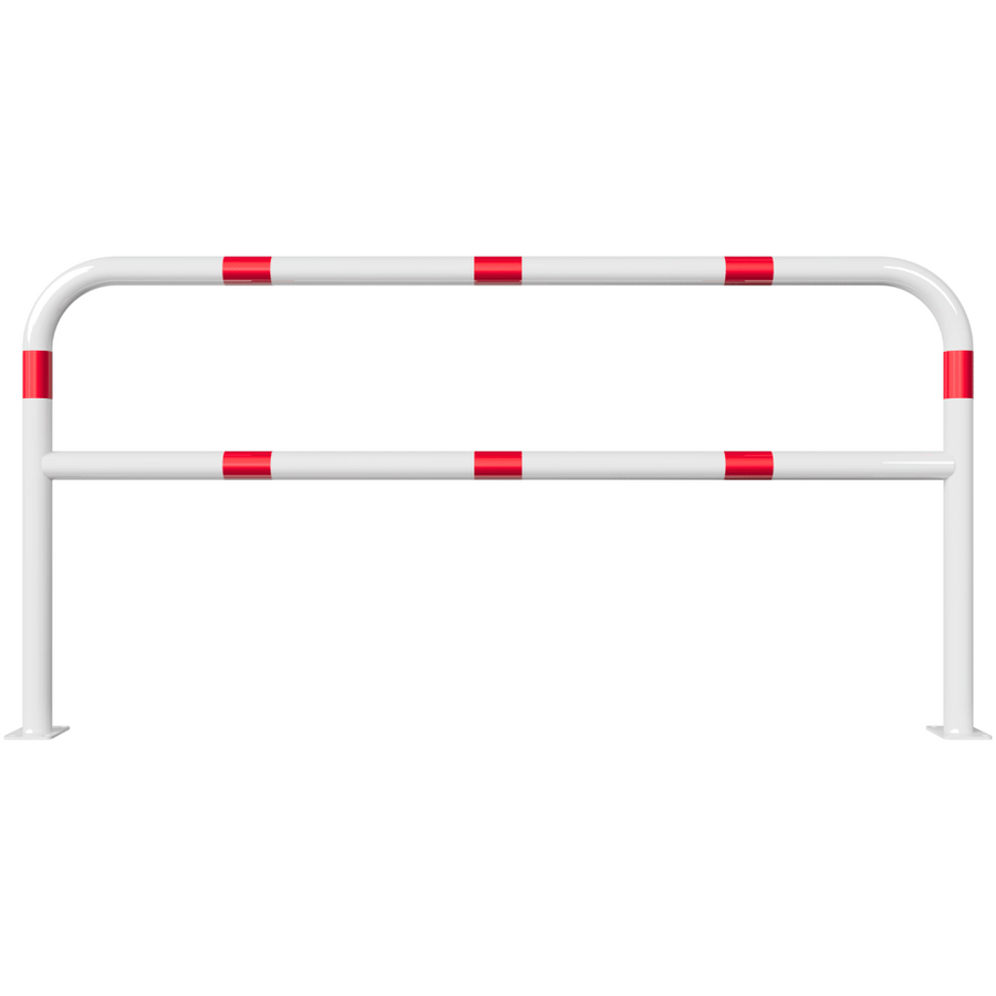 Beschermbeugel Ø60 mm | Wit-rood | Op voetplaat | Met tussenbuis