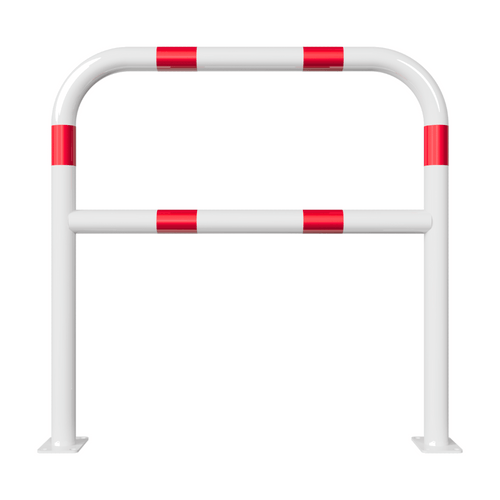 Beschermbeugel Ø60 mm | Wit-rood | Op voetplaat | Met tussenbuis