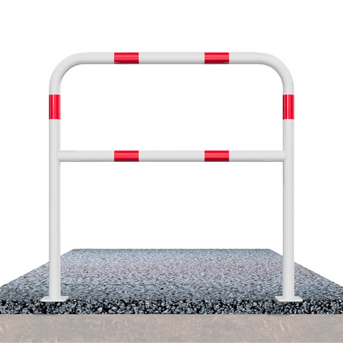 Beschermbeugel Ø48 mm | Wit-rood | Op voetplaat | Met tussenbuis