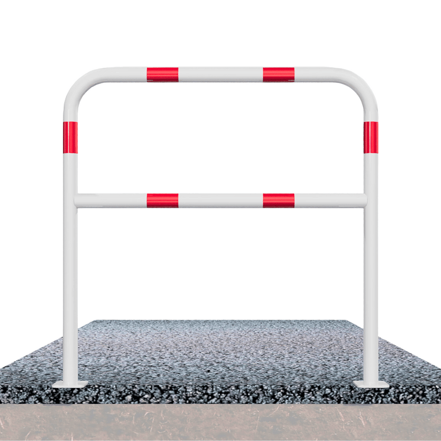 Beschermbeugel Ø48 mm | Wit-rood | Op voetplaat | Met tussenbuis