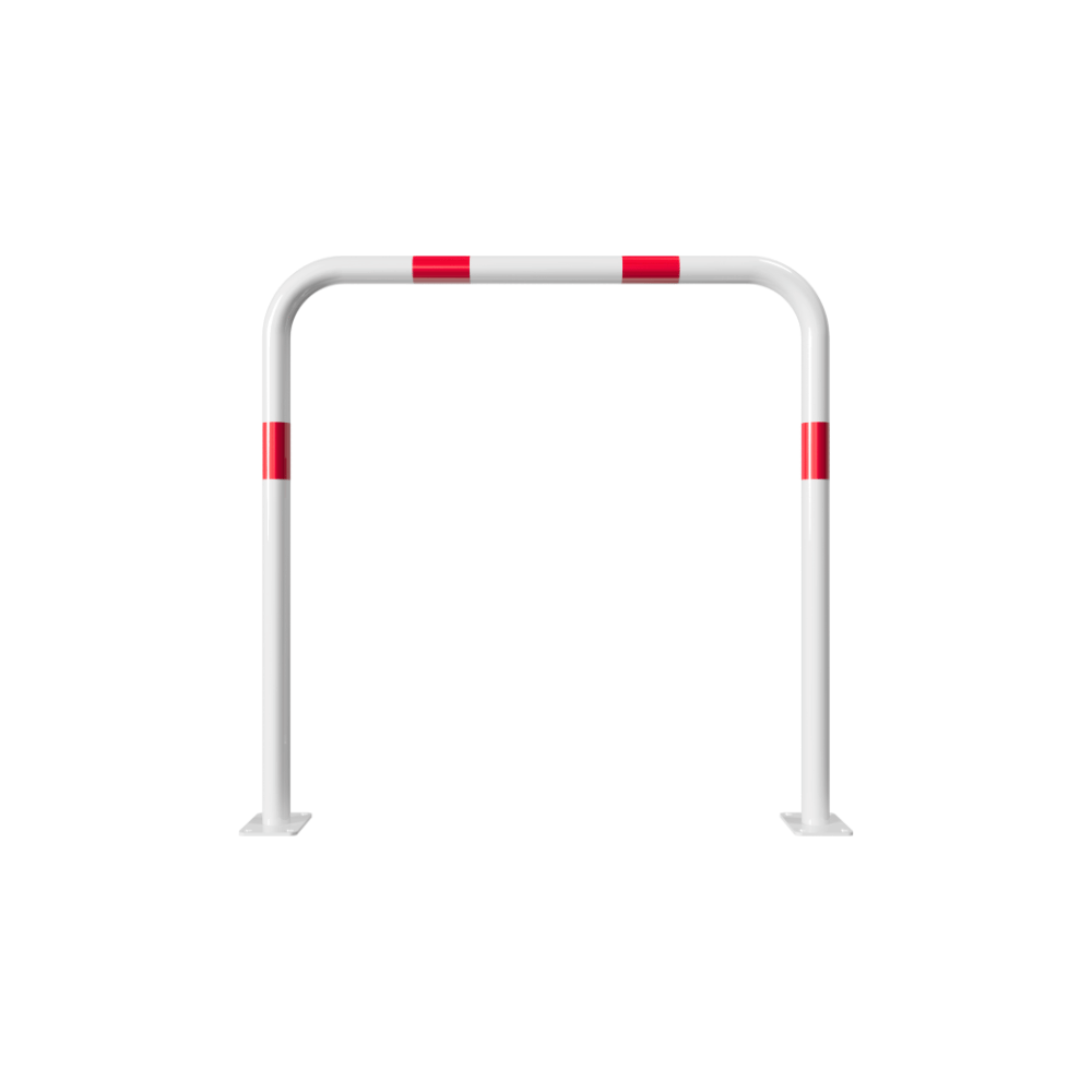 Beschermbeugel Ø48 mm | Wit-rood | Op voetplaat | Zonder tussenbuis