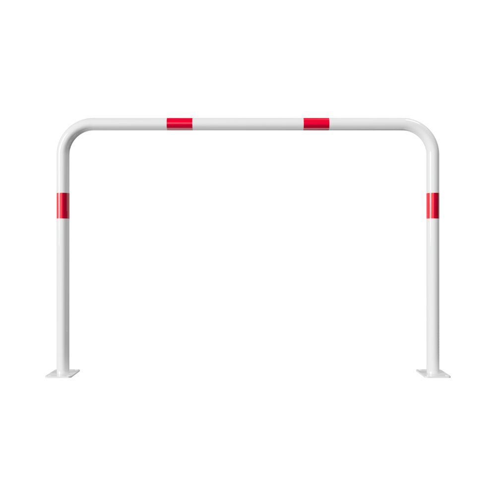 Beschermbeugel Ø48 mm | Wit-rood | Op voetplaat | Zonder tussenbuis