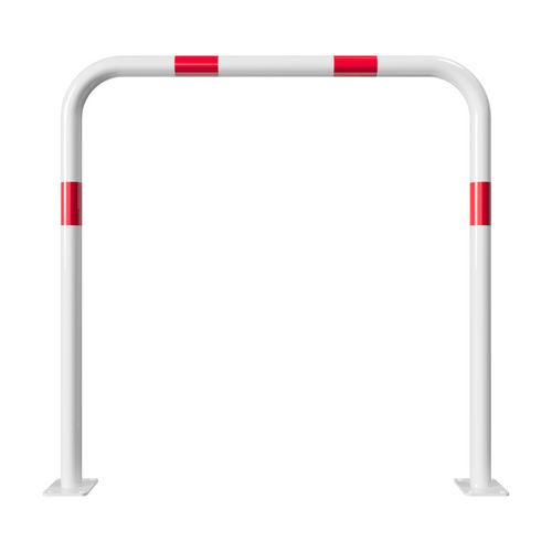 Beschermbeugel Ø48 mm | Wit-rood | Op voetplaat | Zonder tussenbuis