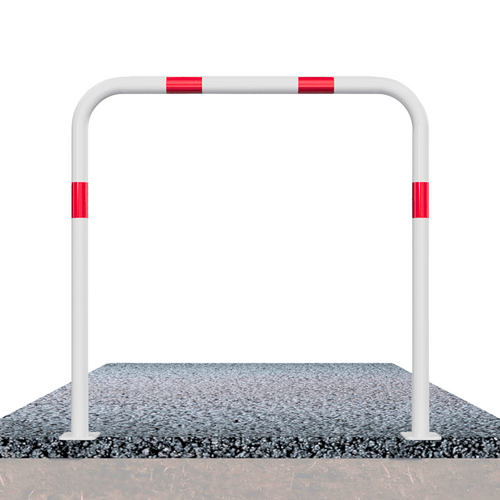 Beschermbeugel Ø48 mm | Wit-rood | Op voetplaat | Zonder tussenbuis