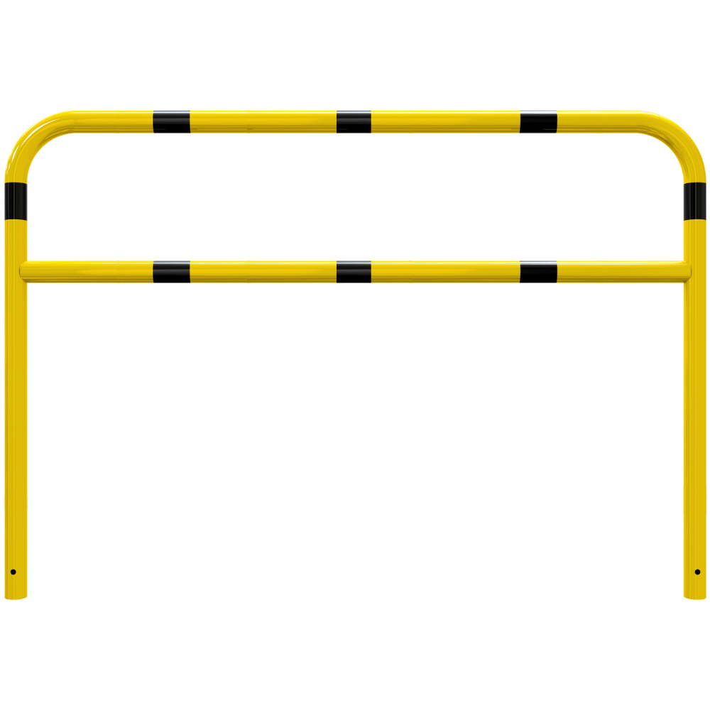 Beschermbeugel Ø60 mm | Geel-zwart | Voor verankering in beton | Met tussenbuis