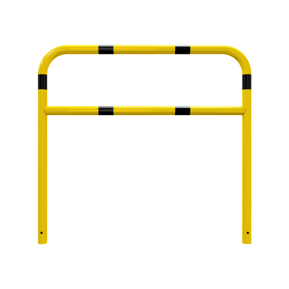 Beschermbeugel Ø60 mm | Geel-zwart | Voor verankering in beton | Met tussenbuis