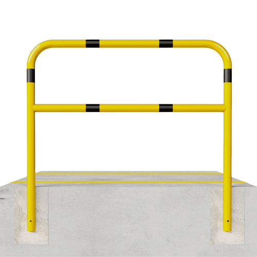Beschermbeugel Ø60 mm | Geel-zwart | Voor verankering in beton | Met tussenbuis