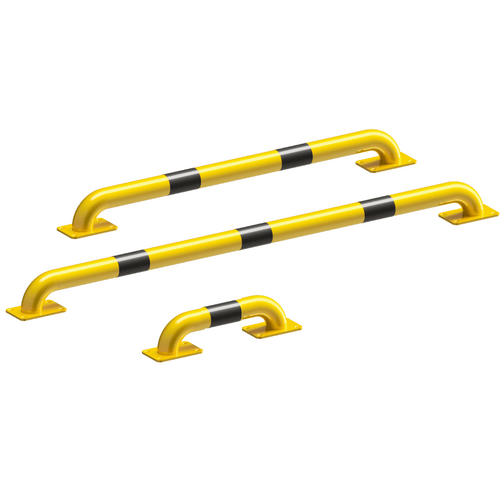 Stootbeschermer Ø60 mm | Geel-zwart | Op voetplaat