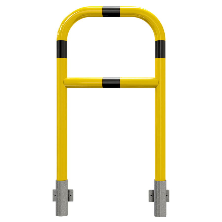 Veiligheidsrailing Ø60 mm | Geel-zwart | Voor muurbevestiging | Afneembaar