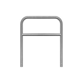 Verzinkt stalen beschermbeugel Ø60 mm, 1000x1200 mm, met tussenbuis voor betonverankering.