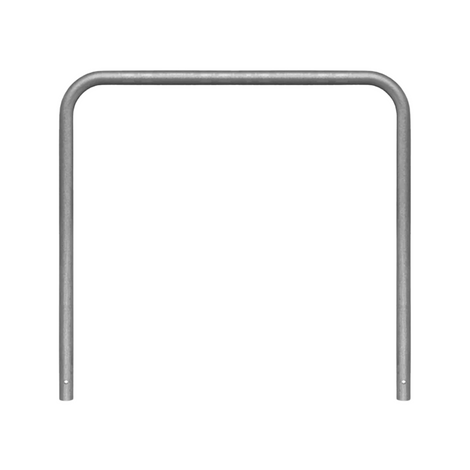 Verzinkt stalen beschermbeugel Ø60 mm, 1500x1400 mm, voor betonverankering, zonder tussenbuis.