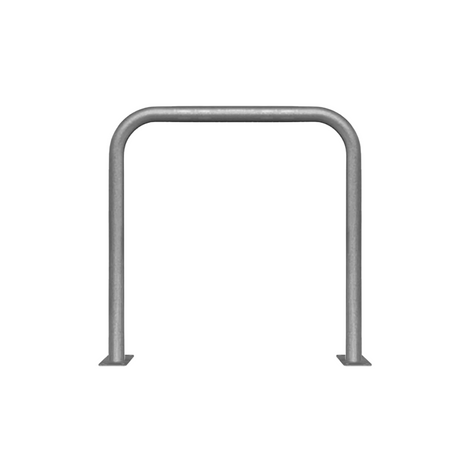 Verzinkt stalen beschermbeugel Ø60 mm, 1000x1000 mm, op voetplaat, zonder tussenbuis.