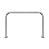 Verzinkt stalen beschermbeugel Ø60 mm, 1500x1000 mm, op voetplaat, zonder tussenbuis.