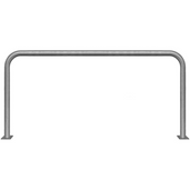 Verzinkt stalen beschermbeugel Ø60 mm, 2000x1000 mm, met voetplaat, zonder tussenbuis.