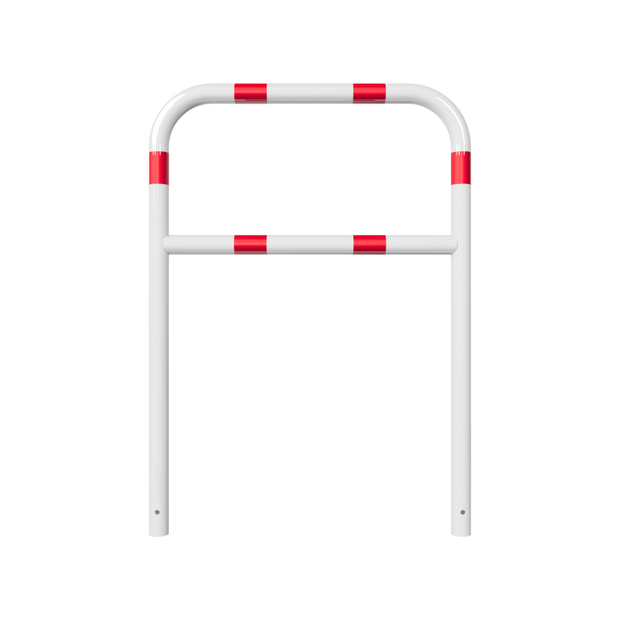 Beschermbeugel Ø60 mm | Wit-rood | Voor verankering in beton | Met tussenbuis