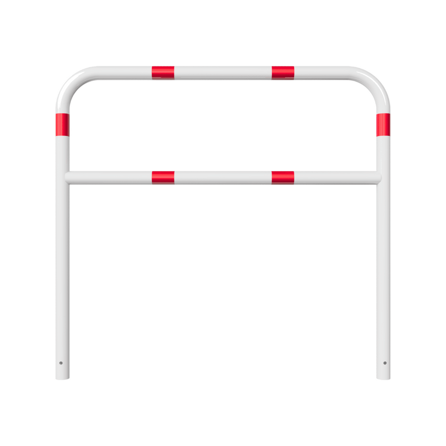 Beschermbeugel Ø60 mm | Wit-rood | Voor verankering in beton | Met tussenbuis