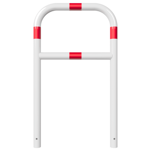 Beschermbeugel Ø60 mm | Wit-rood | Voor verankering in beton | Met tussenbuis