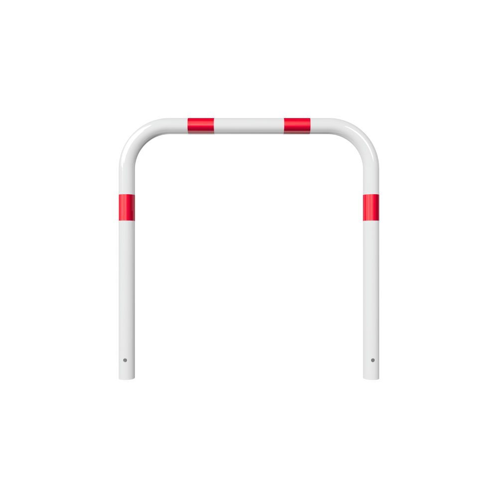 Beschermbeugel Ø60 mm | Wit-rood | Voor verankering in beton | Zonder tussenbuis