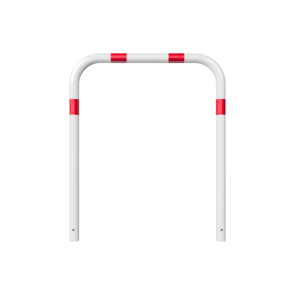 Beschermbeugel Ø60 mm | Wit-rood | Voor verankering in beton | Zonder tussenbuis