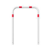 Witte-rode beschermbeugel Ø60 mm, 1000x1400 mm, voor betonverankering.