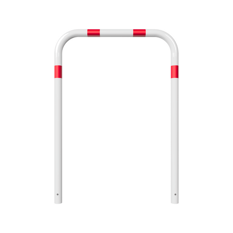 Witte-rode beschermbeugel Ø60 mm, 1000x1400 mm, voor betonverankering.