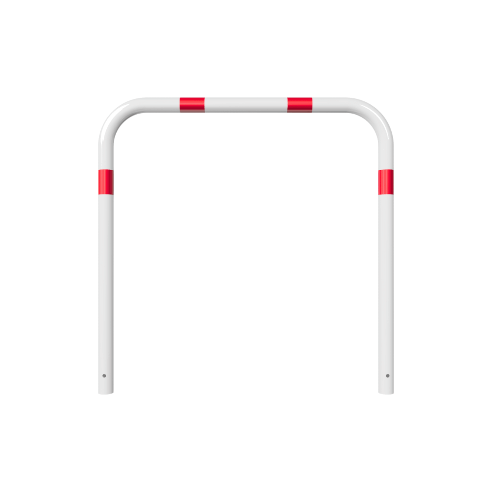 Beschermbeugel Ø60 mm | Wit-rood | Voor verankering in beton | Zonder tussenbuis