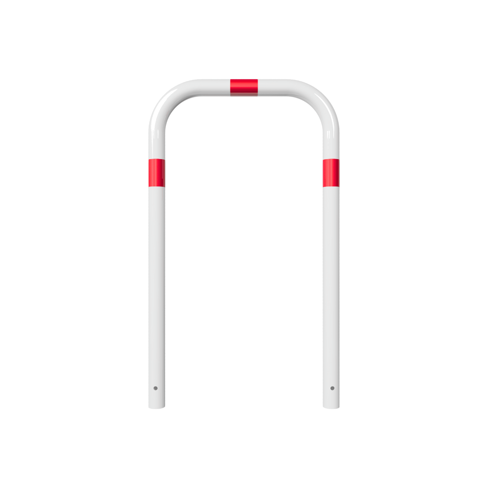 Beschermbeugel Ø60 mm | Wit-rood | Voor verankering in beton | Zonder tussenbuis