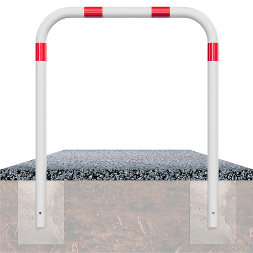 Beschermbeugel Ø60 mm | Wit-rood | Voor verankering in beton | Zonder tussenbuis