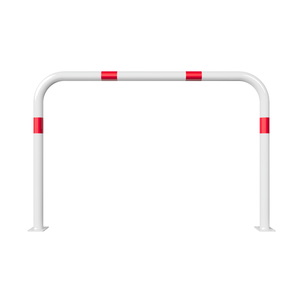 Beschermbeugel Ø60 mm | Wit-rood | Op voetplaat | Zonder tussenbuis