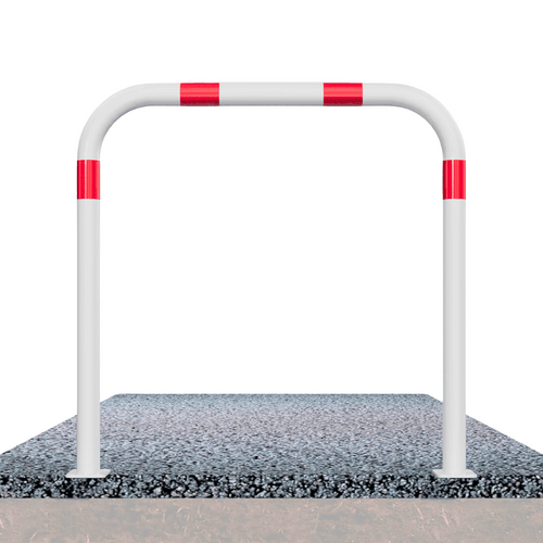 Beschermbeugel Ø60 mm | Wit-rood | Op voetplaat | Zonder tussenbuis