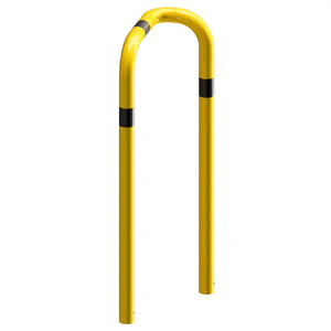 Hoekbeschermer Ø76 mm | Hoek 90° | Geel-zwart | Voor verankering in beton