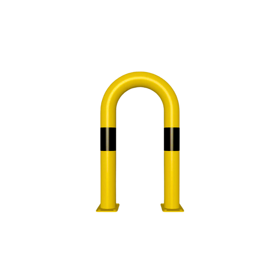 Stelling bescherming Ø76 mm | Geel-zwart | Op voetplaat