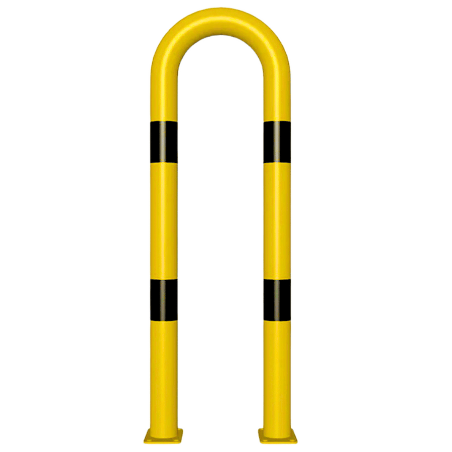 Stelling bescherming Ø76 mm | Geel-zwart | Op voetplaat