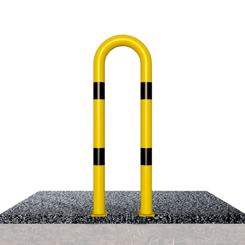 Stelling bescherming Ø76 mm | Geel-zwart | Op voetplaat