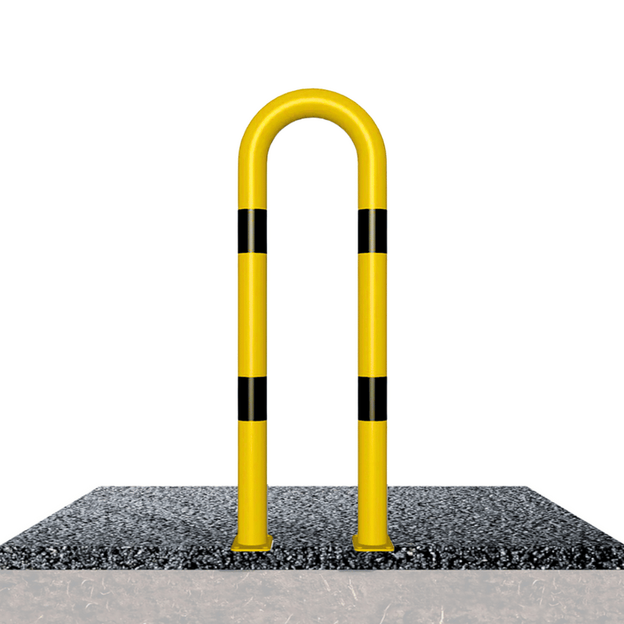Stelling bescherming Ø76 mm | Geel-zwart | Op voetplaat