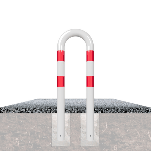 Beschermbeugel Ø76 mm | Wit-rood | Voor verankering in beton