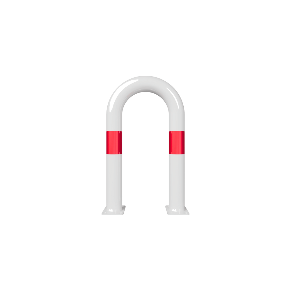 Beschermbeugel Ø76 mm | Wit-rood | Op voetplaat