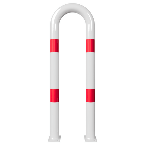 Beschermbeugel Ø76 mm | Wit-rood | Op voetplaat
