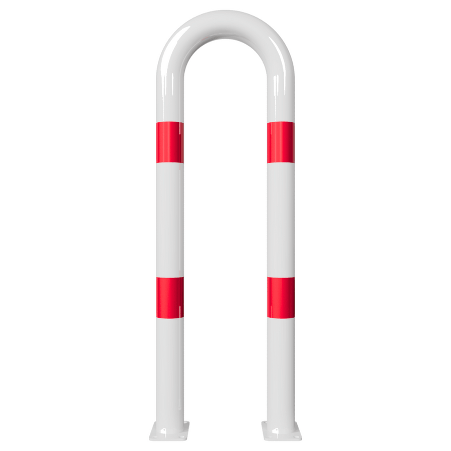 Beschermbeugel Ø76 mm | Wit-rood | Op voetplaat