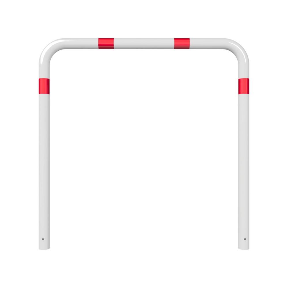 Beschermbeugel Ø76 mm | Wit-rood | Voor verankering in beton | Zonder tussenbuis