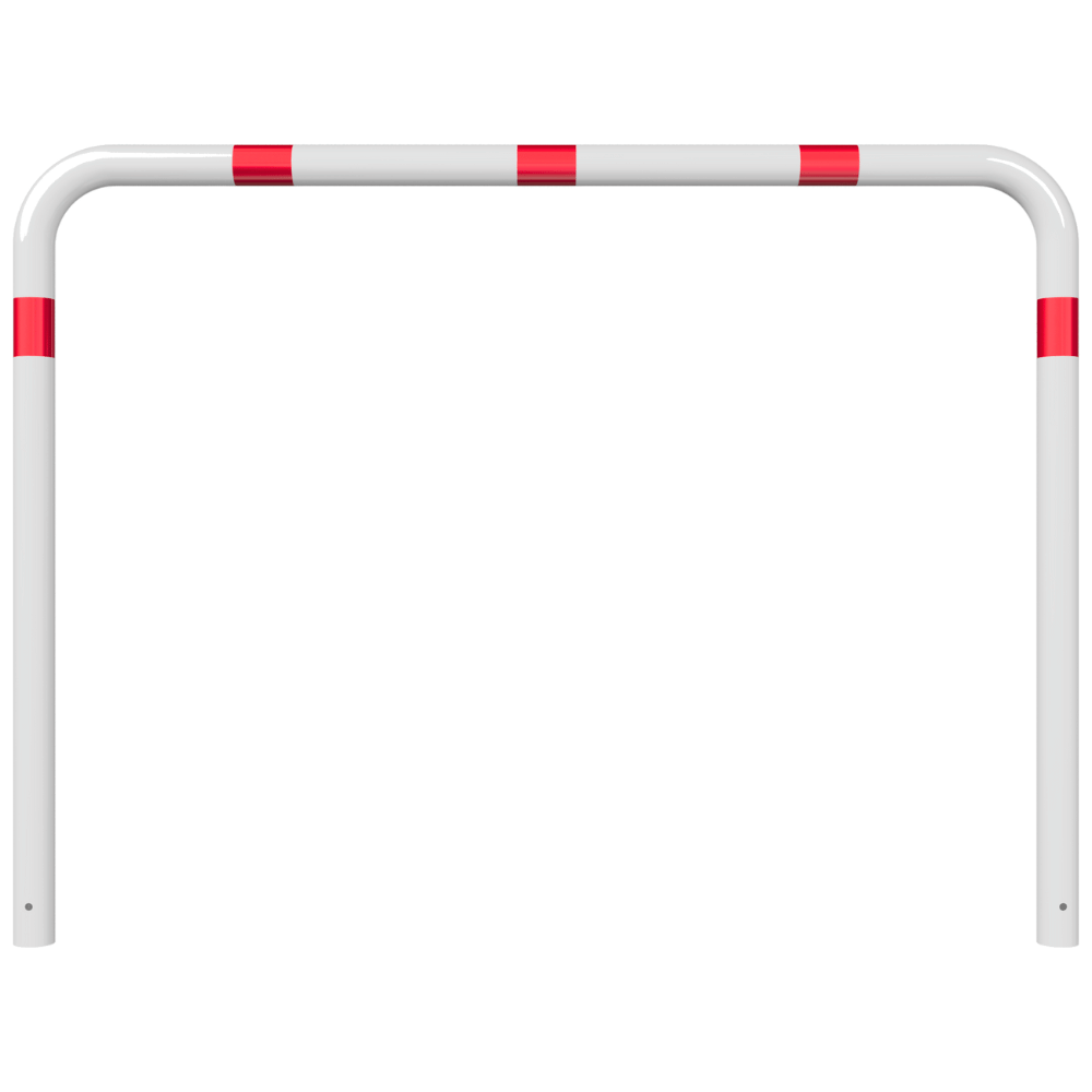 Beschermbeugel Ø76 mm | Wit-rood | Voor verankering in beton | Zonder tussenbuis