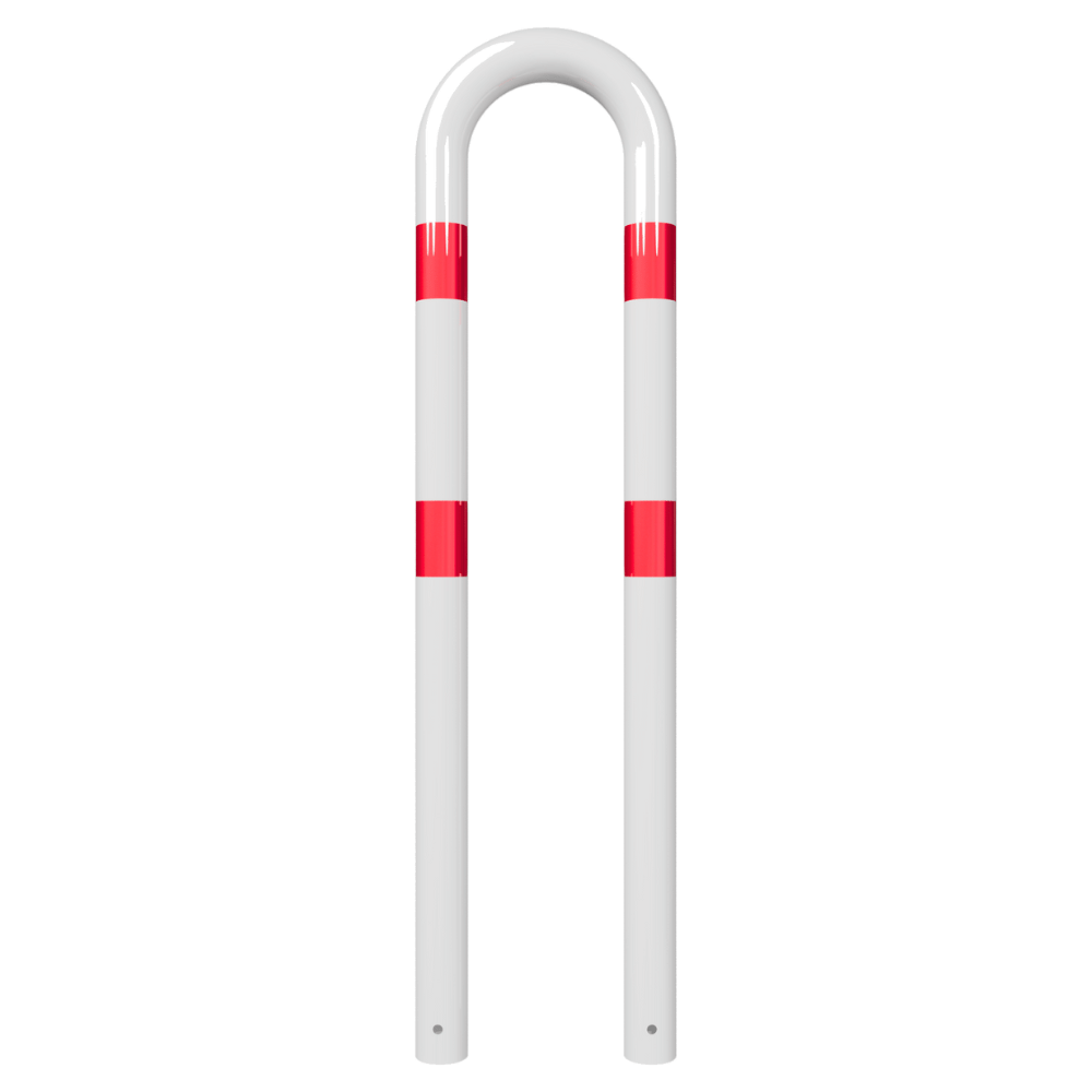 Beschermbeugel Ø76 mm | Wit-rood | Voor verankering in beton