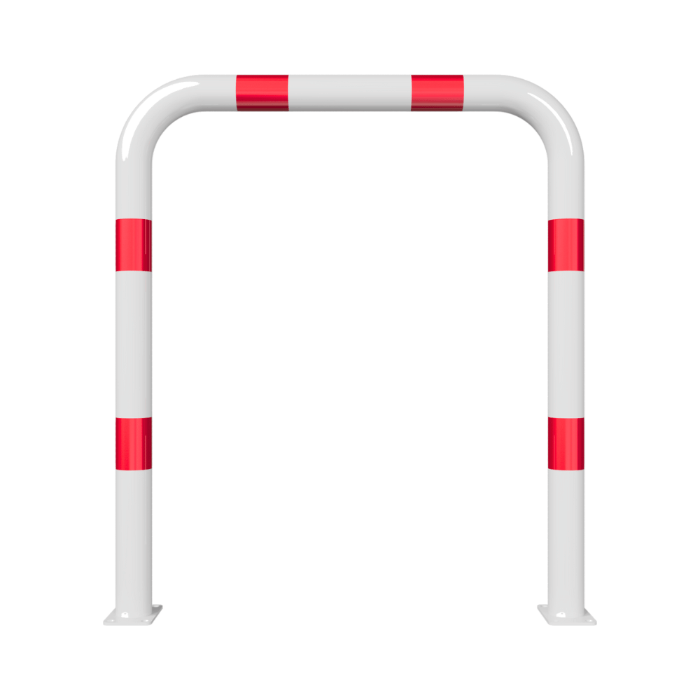 Beschermbeugel Ø76 mm | Wit-rood | Op voetplaat | Zonder tussenbuis