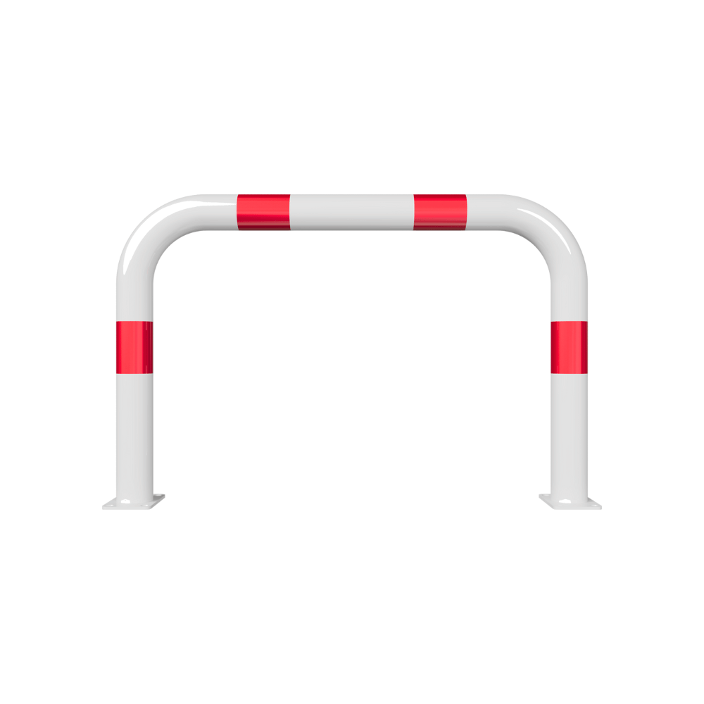 Beschermbeugel Ø76 mm | Wit-rood | Op voetplaat | Zonder tussenbuis