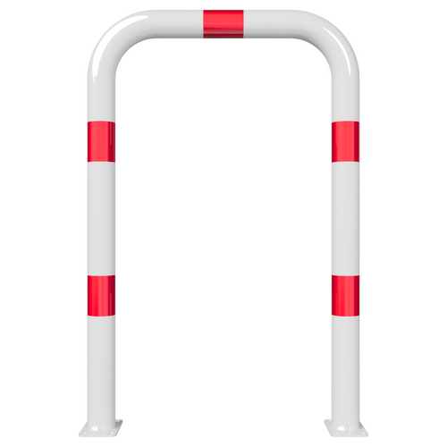 Beschermbeugel Ø76 mm | Wit-rood | Op voetplaat | Zonder tussenbuis